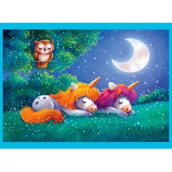 Clementoni Cartes|Illustrations|A Day With Unicorns - 1x12 + 1x16 + 1x20 + 1x24 pièces
