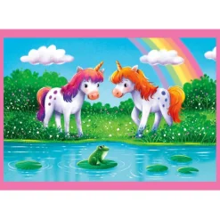 Clementoni Cartes|Illustrations|A Day With Unicorns - 1x12 + 1x16 + 1x20 + 1x24 pièces