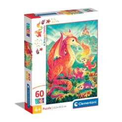 Clementoni Cartes|Illustrations|A Dragon Family - 60 pièces