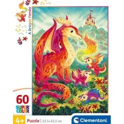 Clementoni Cartes|Illustrations|A Dragon Family - 60 pièces