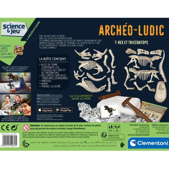 Clementoni Dinosaures|Archéo Ludic - T-Rex & Tricératops
