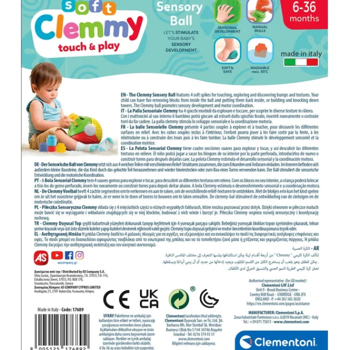Clementoni Cubes Souples Clemmy|Balle sensorielle Clemmy