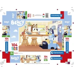 Clementoni Cartes|Autres Personnages|Bluey - 104 pièces