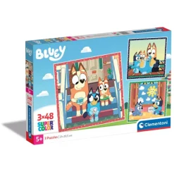 Clementoni Cartes|Autres Personnages|Bluey - 3x48 pièces