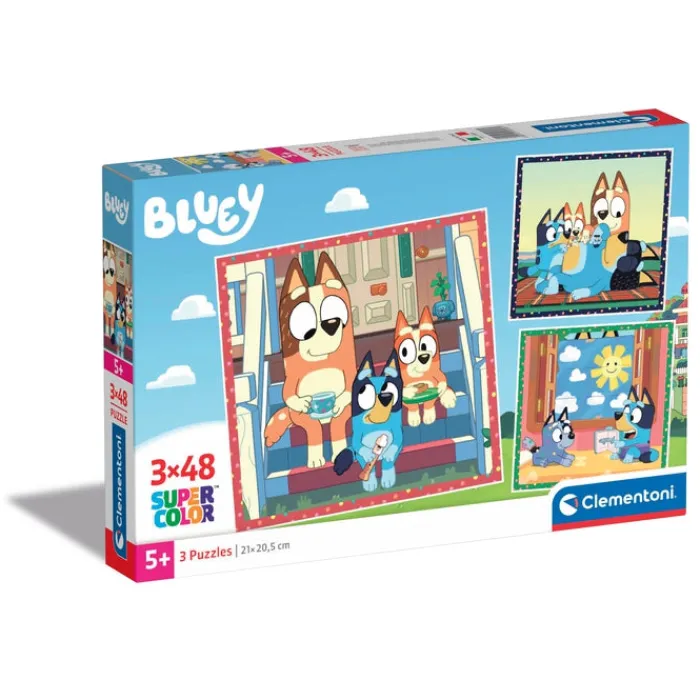 Clementoni Cartes|Autres Personnages|Bluey - 3x48 pièces