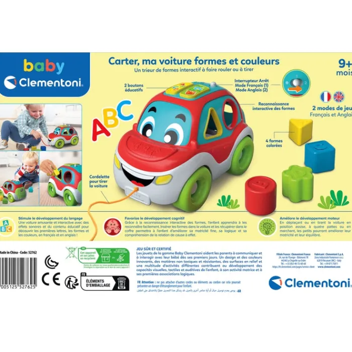 Clementoni Encastrables Et Empilables|Carter, ma voiture formes et couleurs