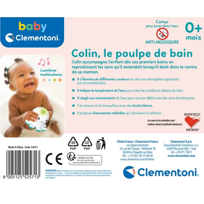 Clementoni Centres D'Activités|Colin, le poulpe de bain