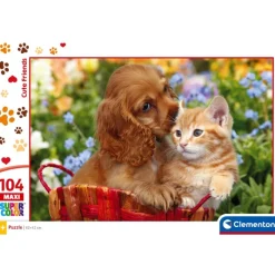Clementoni Cartes|Animaux|Cute Friends - 104 pièces