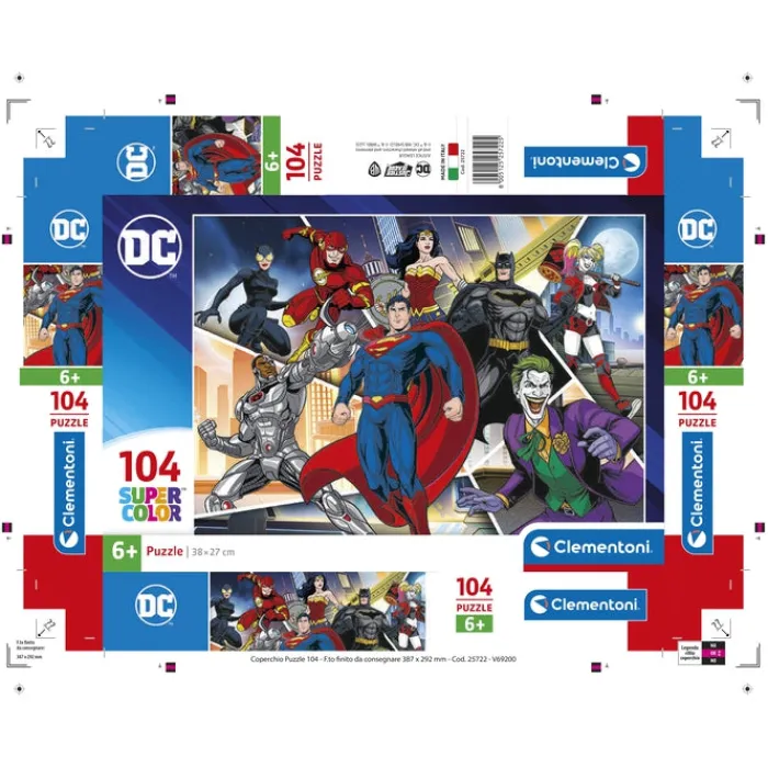 Clementoni Cartes|Dc Comics Justice League - 104 pièces