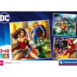 Clementoni Cartes|Vintage|Dc Comics Justice League - 3x48 pièces