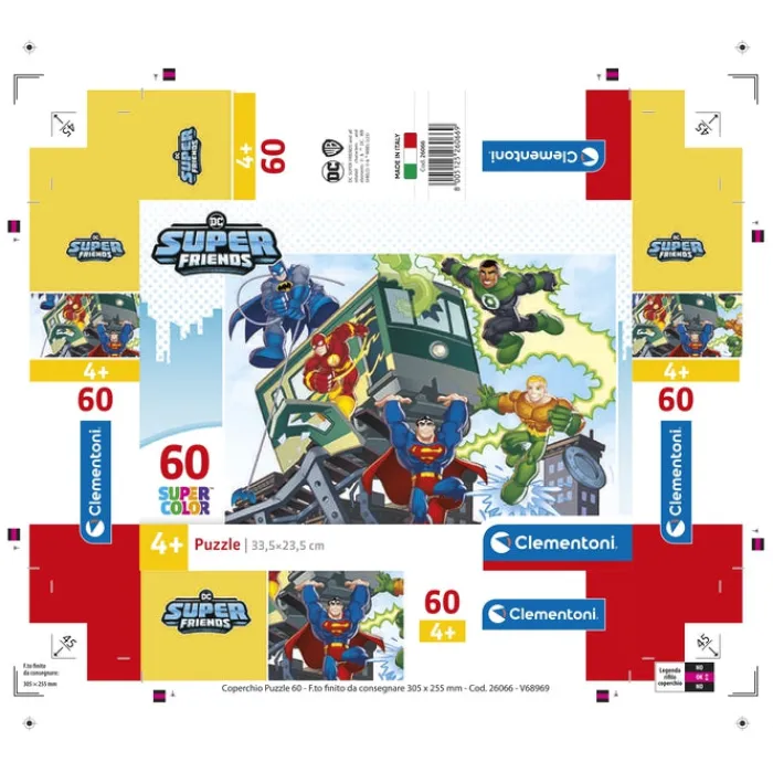 Clementoni Cartes|Dc Comics Super Friends - 60 pièces