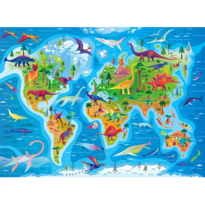 Clementoni Cartes|Illustrations|Dinosaurs Map - 180 pièces