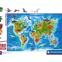 Clementoni Cartes|Illustrations|Dinosaurs Map - 180 pièces