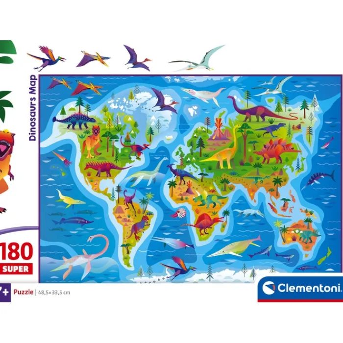 Clementoni Cartes|Illustrations|Dinosaurs Map - 180 pièces