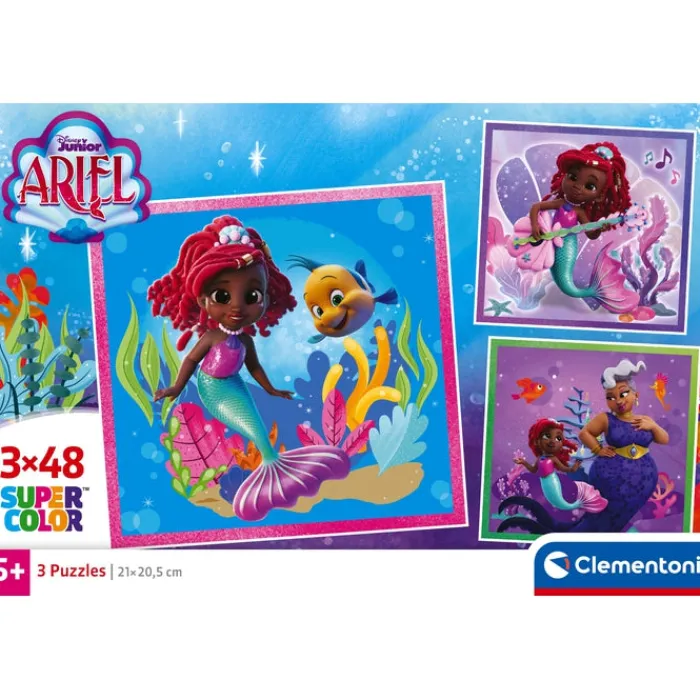 Clementoni Cartes|Princesses Disney|Disney Ariel - 3x48 pièces