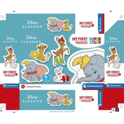 Clementoni Cartes|Personnages Disney|Disney Classic Characters - 1x3 + 1x6 + 1x9 + 1x12 pièces
