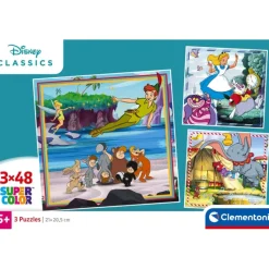 Clementoni Football|Personnages Disney|Disney Classics - 3x48 pièces
