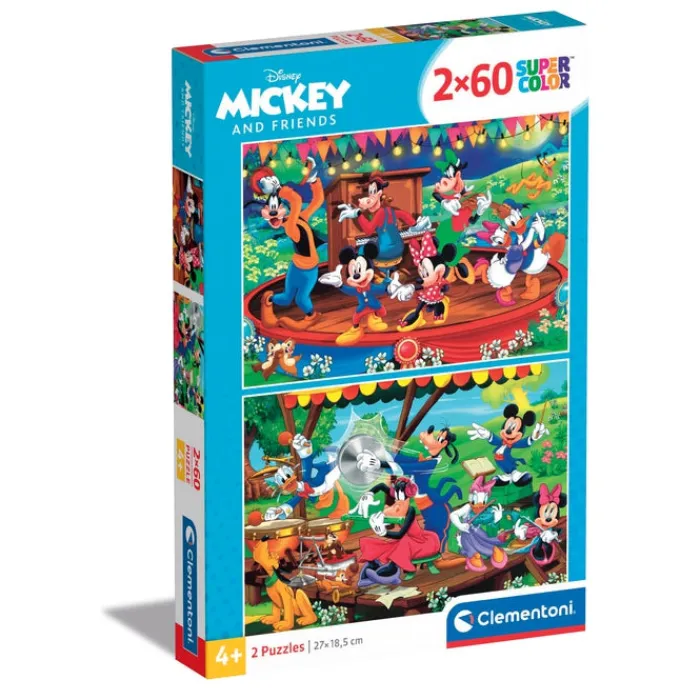 Clementoni Cartes|Personnages Disney|Disney Mickey and Friends - 2x60 pièces