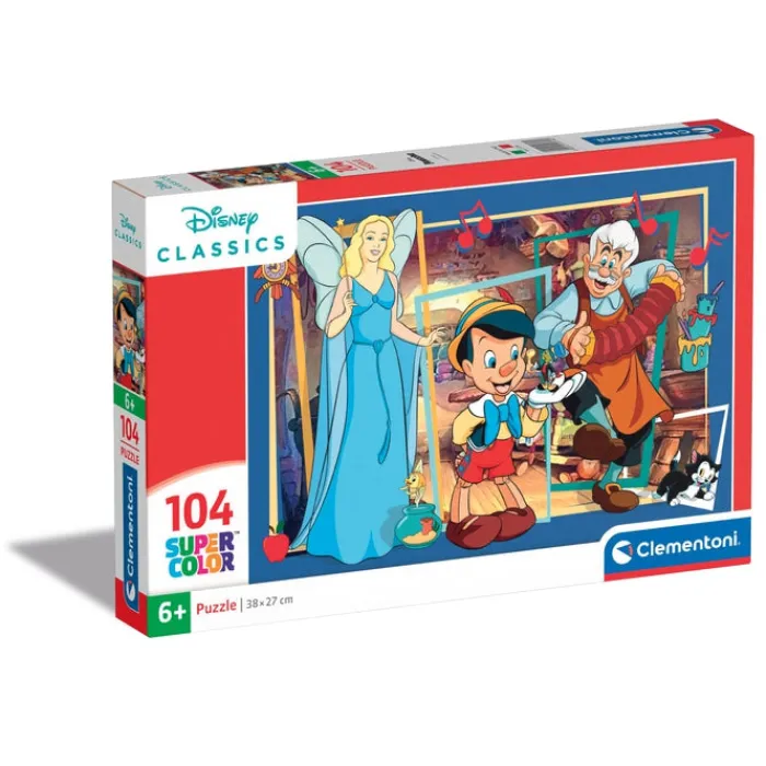 Clementoni Cartes|Personnages Disney|Disney Pinocchio - 104 pièces