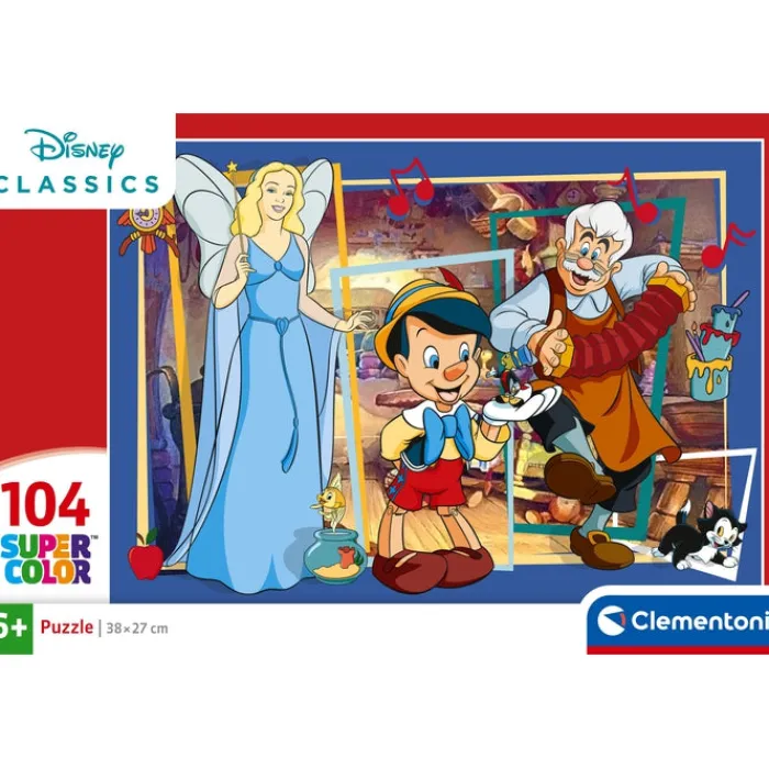 Clementoni Cartes|Personnages Disney|Disney Pinocchio - 104 pièces