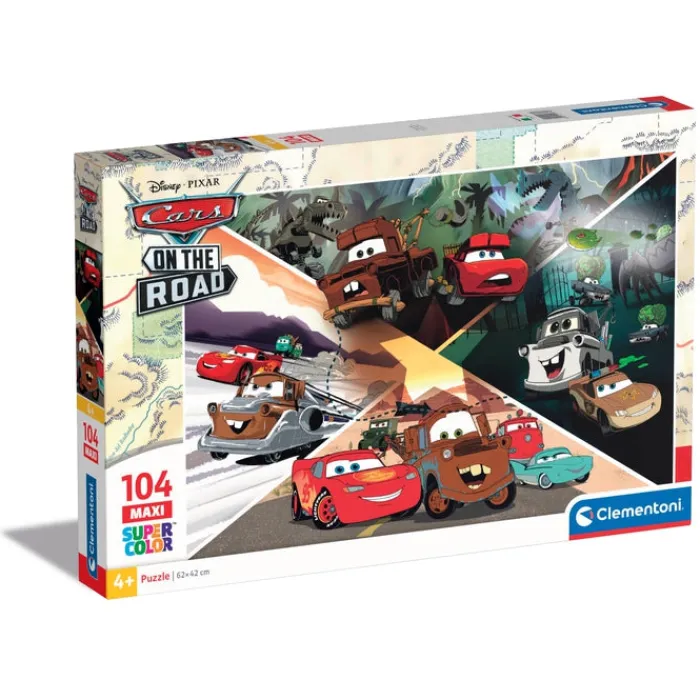 Clementoni Cartes|Personnages Disney|Disney Pixar Cars On The Road - 104 pièces