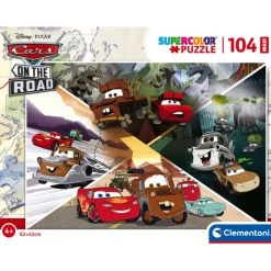 Clementoni Cartes|Personnages Disney|Disney Pixar Cars On The Road - 104 pièces