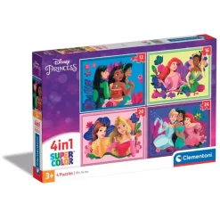 Clementoni Cartes|Princesses Disney|Disney Princess - 1x12 + 1x16 + 1x20 + 1x24 pièces