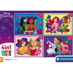 Clementoni Cartes|Princesses Disney|Disney Princess - 1x12 + 1x16 + 1x20 + 1x24 pièces
