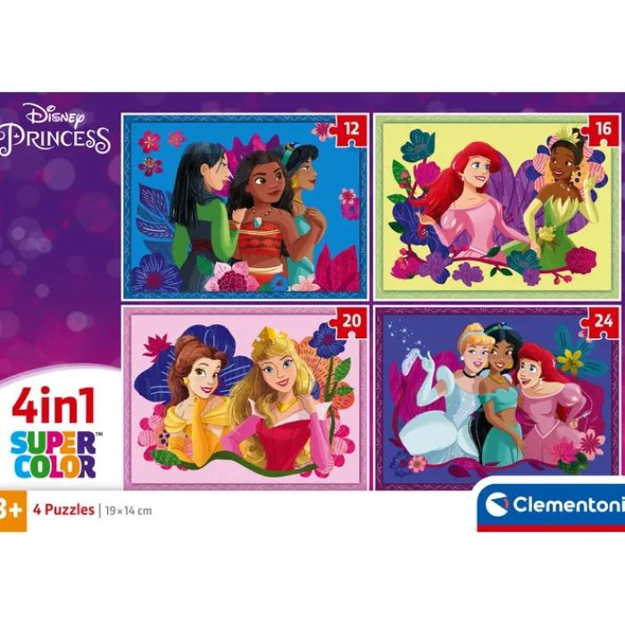 Clementoni Cartes|Princesses Disney|Disney Princess - 1x12 + 1x16 + 1x20 + 1x24 pièces