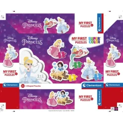 Clementoni Cartes|Princesses Disney|Disney Princess - 1x3 + 1x6 + 1x9 + 1x12 pièces