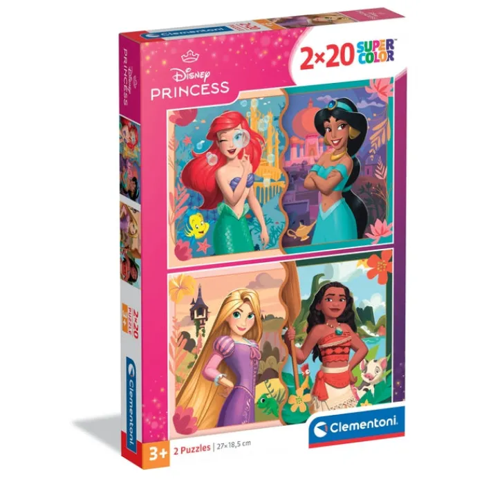 Clementoni Cartes|Princesses Disney|Disney Princess - 2x20 pièces