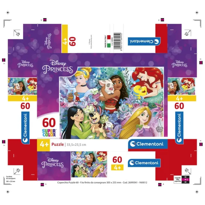 Clementoni Cartes|Princesses Disney|Disney Princesses - 60 pièces