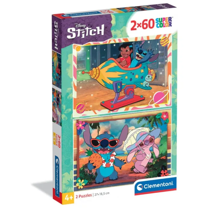 Clementoni Cartes|Personnages Disney|Disney Stitch - 60 pièces