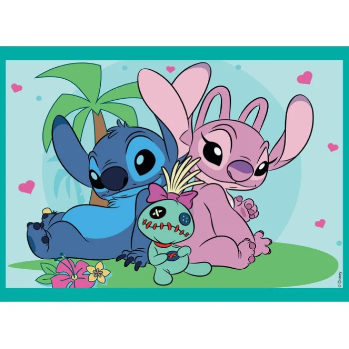 Clementoni Cartes|Personnages Disney|Disney Stitch - 1x12 + 1x16 + 1x20 + 1x24 pièces