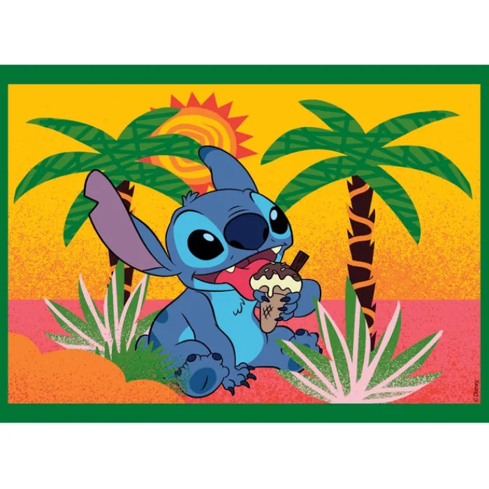 Clementoni Cartes|Personnages Disney|Disney Stitch - 1x12 + 1x16 + 1x20 + 1x24 pièces