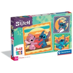 Clementoni Cartes|Personnages Disney|Disney Stitch - 3x48 pièces