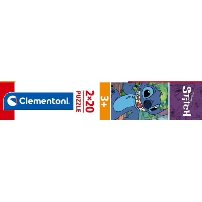 Clementoni Cartes|Personnages Disney|Disney Stitch - 2x20 pièces