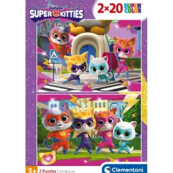 Clementoni Cartes|Personnages Disney|Disney Super Kitties - 2x20 pièces