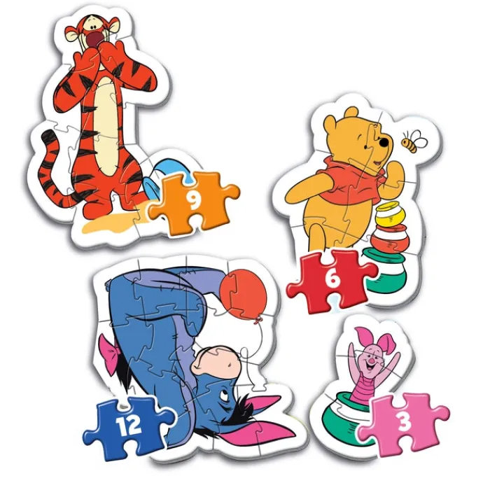 Clementoni Cartes|Personnages Disney|Disney Winnie The Pooh - 1x3 + 1x6 + 1x9 + 1x12 pièces
