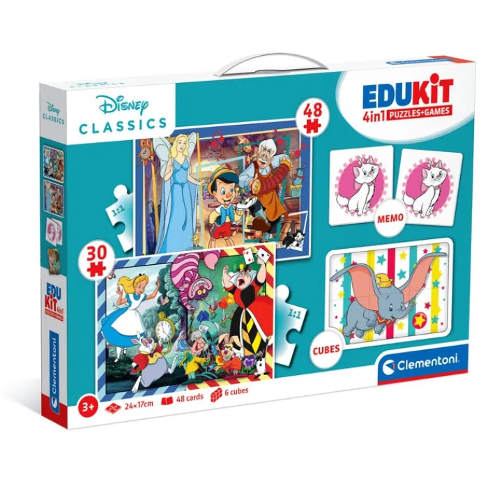 Clementoni Mémo|Edukit 4 en 1 - Disney Classic