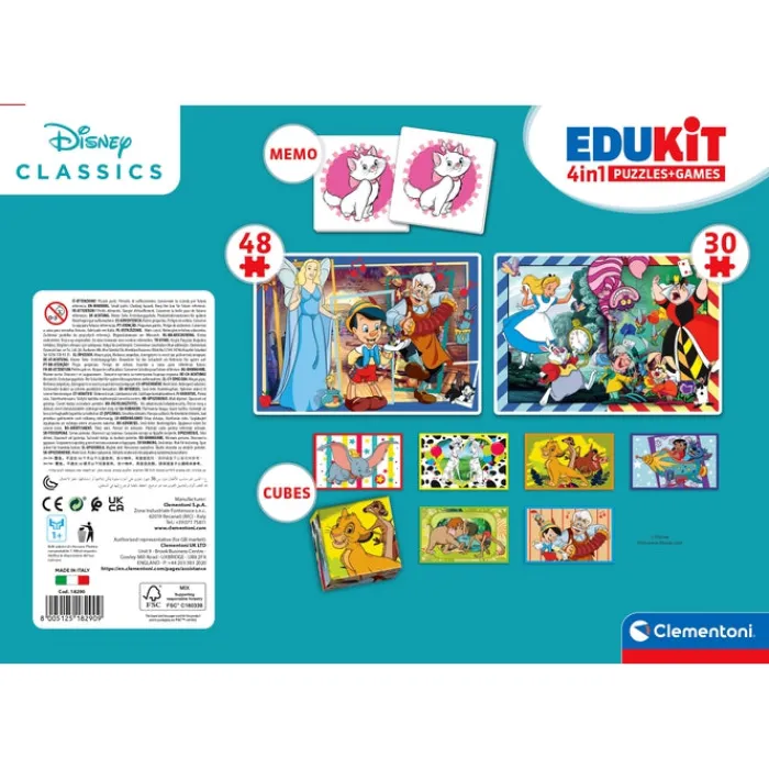 Clementoni Mémo|Edukit 4 en 1 - Disney Classic