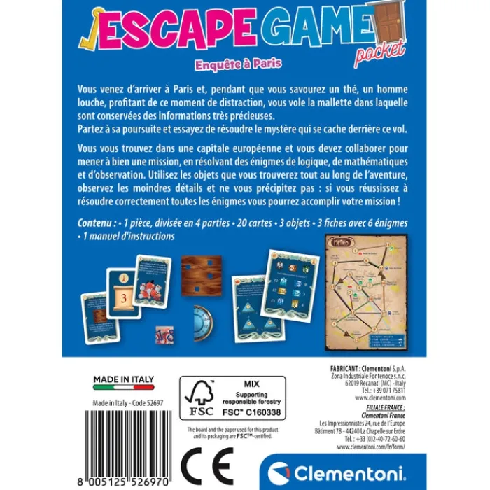 Clementoni Escape Game|Escape Game - Enquête à Paris