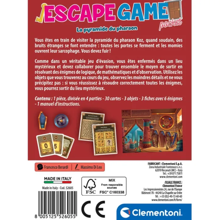 Clementoni Jeux Modernes|Escape Game - La pyramide du pharaon