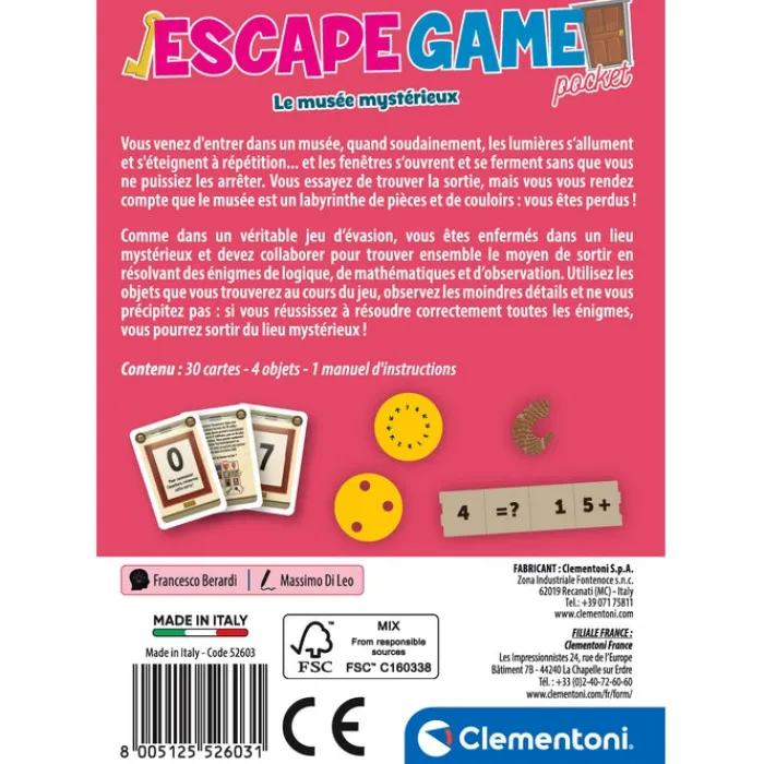 Clementoni Jeux Modernes|Escape Game - Le musée mystérieux