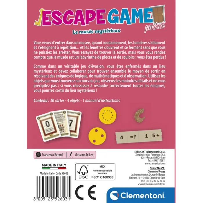 Clementoni Jeux Modernes|Escape Game - Le musée mystérieux