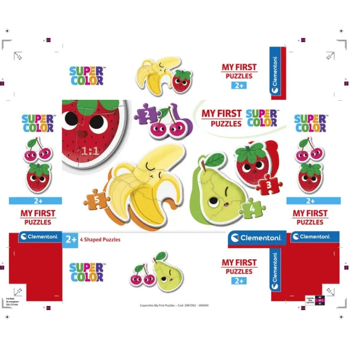 Clementoni Cartes|Illustrations|Fruits - 1x3 + 1x6 + 1x9 + 1x12 pièces