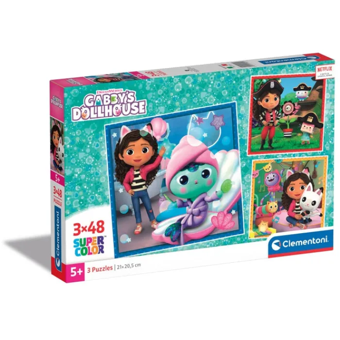 Clementoni Personnages Disney|Cartes|Gabby's Dollhouse - 3x48 pièces