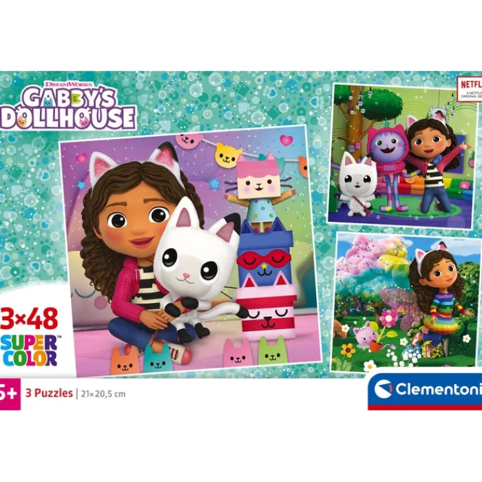 Clementoni Personnages Disney|Cartes|Gabby's Dollhouse - 3x48 pièces