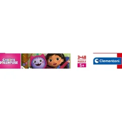 Clementoni Personnages Disney|Cartes|Gabby's Dollhouse - 3x48 pièces