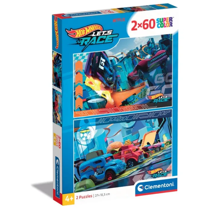 Clementoni Cartes|Autres Personnages|Hotwheels - 60 pièces
